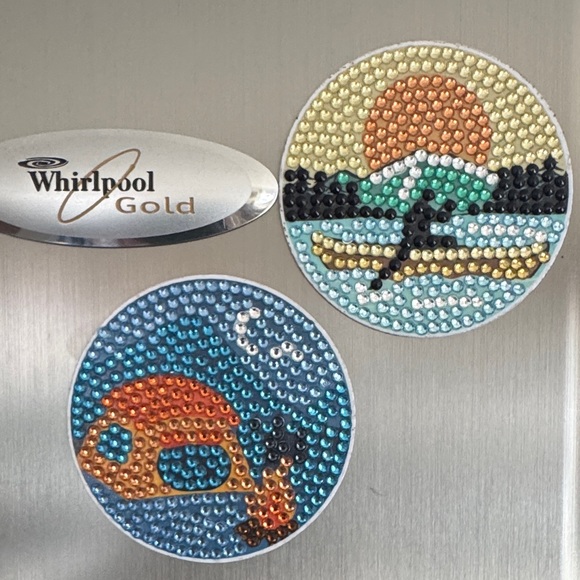 Handcrafted Diamond Art Magnet Set - Adventure By Day, Campfire By Night - Picture 2 of 6